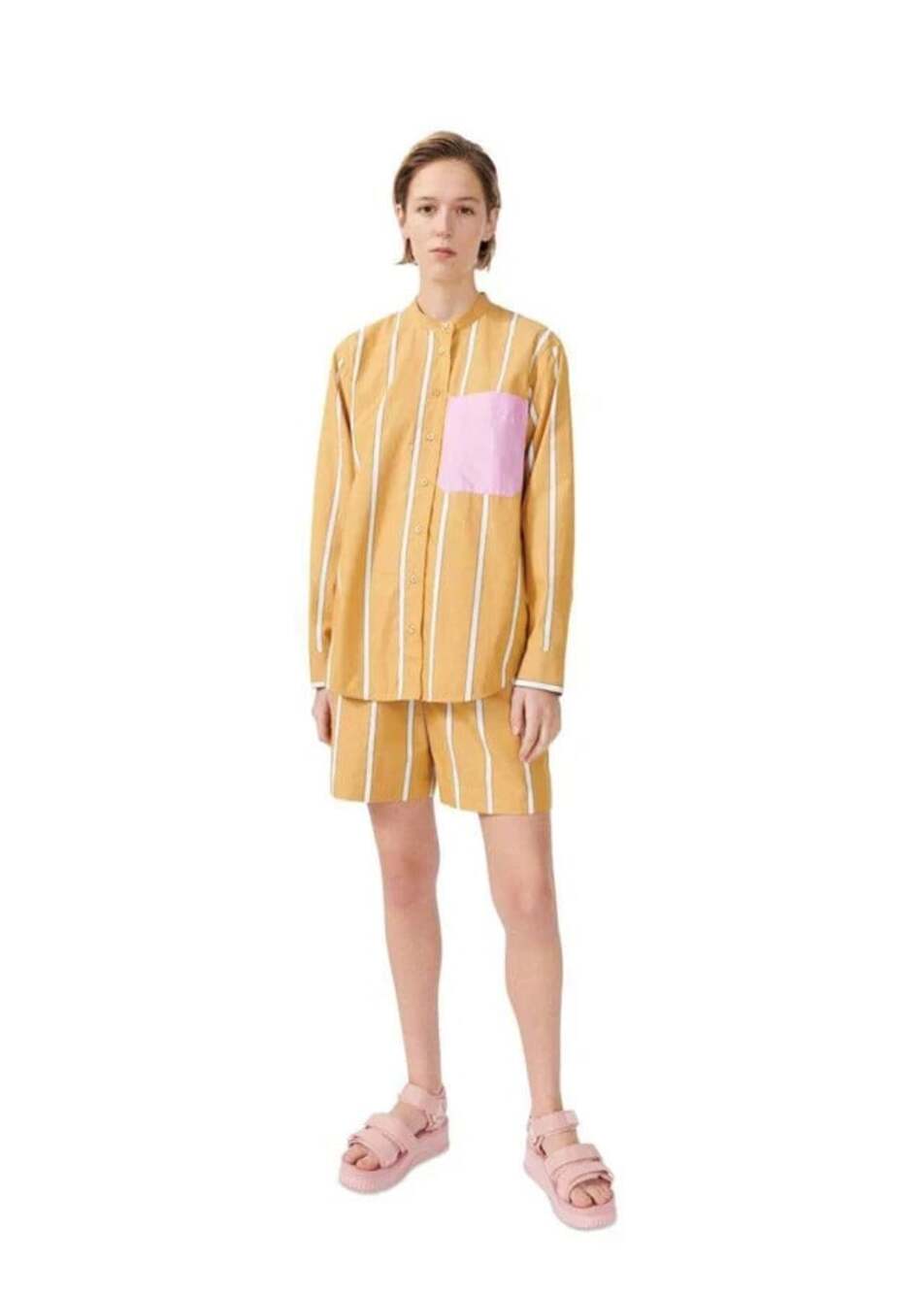 Baum Und Pferdgarten Size 36 / US 4 Mesa Camel Stripe Cotton Button-up Shirt